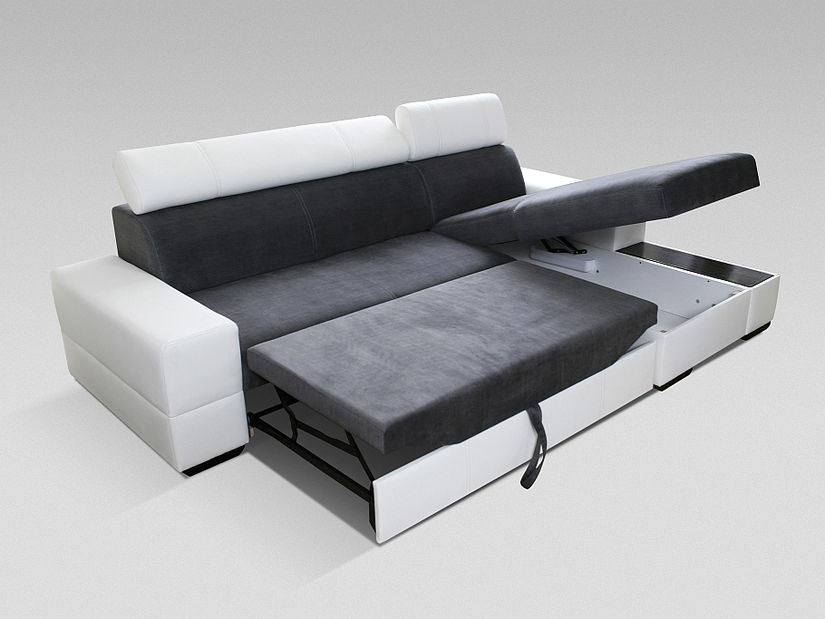 Rohová sedací souprava Lacey (černá) (P)