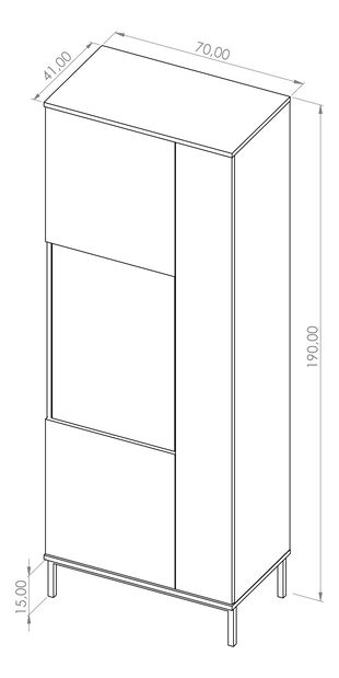 Vitrína Quebec WIT70 (černá matná)