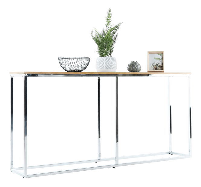 Konzolový stolek Deegen (dub + chróm)