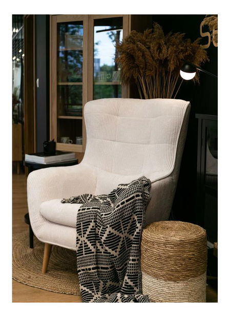 Křeslo Veneza 2 (krémová + buk)