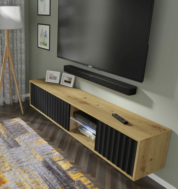 TV stolek/skříňka 156 Vinear (dub artisan + černá)