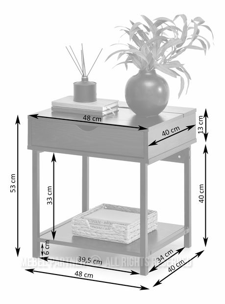 Noční stolek Emmo (dub + černá)