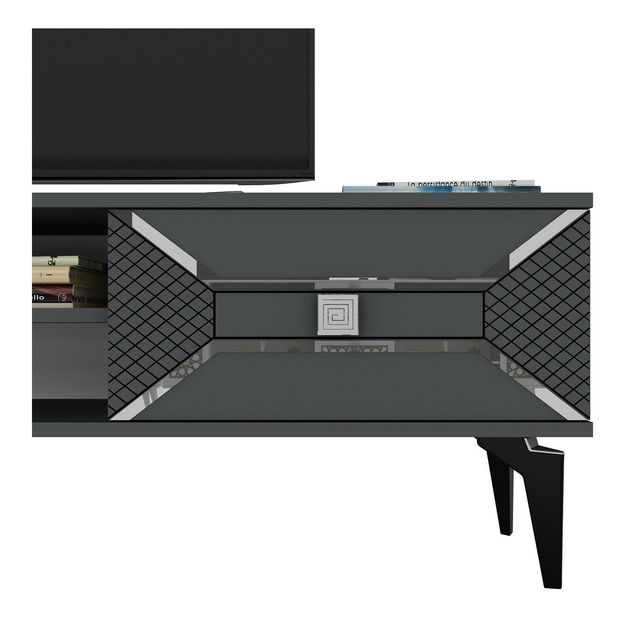 TV stolek/skříňka Velono (antracit + stříbrná)