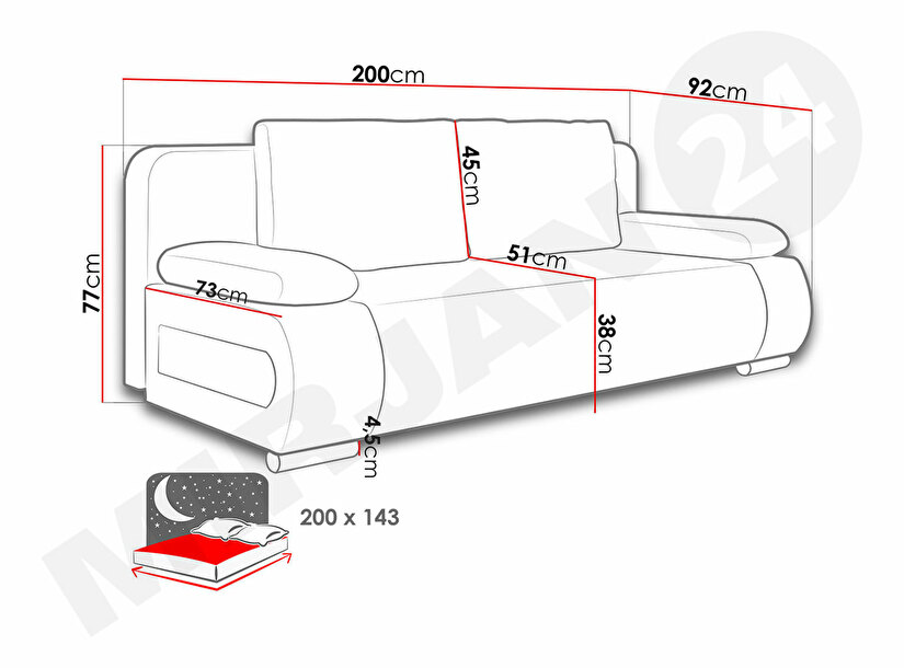 Pohovka Erlissa (lux 06 + lux 05)