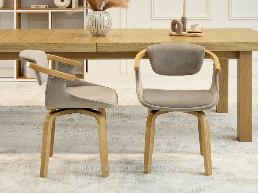 Jídelní židle Madres (béžová + dub)