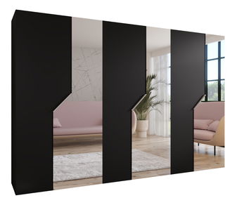Šatní skříň Alaris 2 300 (černá + kašmír) (se zrcadlem)