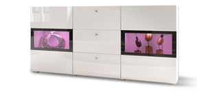 Vitrína Berle Typ 26 (bílá + bílý lesk)