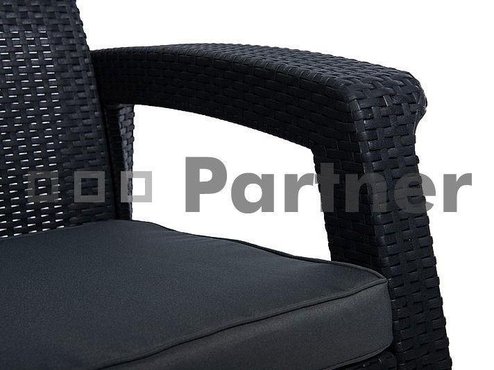 Zahradní sestava Leeds III. 1+2 (antracit) (um. ratan)