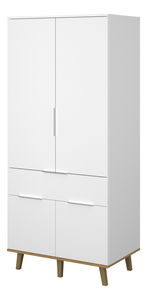 Šatní skříň Nickole (bílá + dub kamenný)