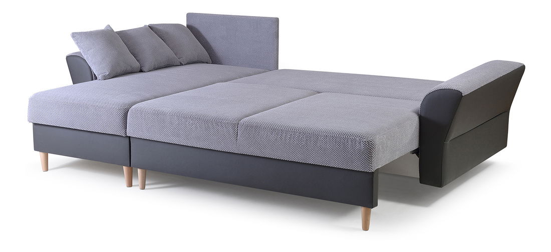 Rohová sedací souprava Artan (tmavěšedá + bílá) (L)