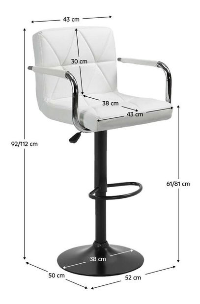 Barová židle Fibie (ekokůže bílá + černá) *bazar