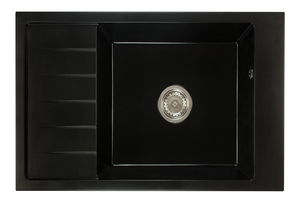 Kuchyňský dřez Lurano (černá) (s 1 otvorem pro baterii) (L)