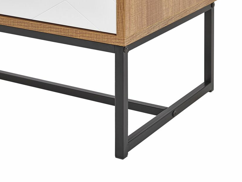 TV stolek/skříňka NAVVEA (světlé dřevo + bílá)