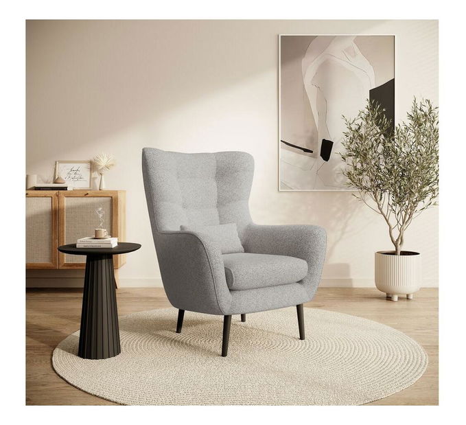 Křeslo s podnožkou Veneza VZ2 (šedá + černá)