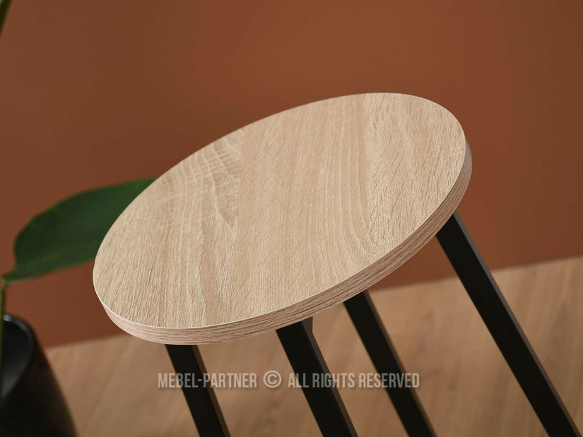 Barový set Everet (sonoma + černá) (pro 2 osoby)