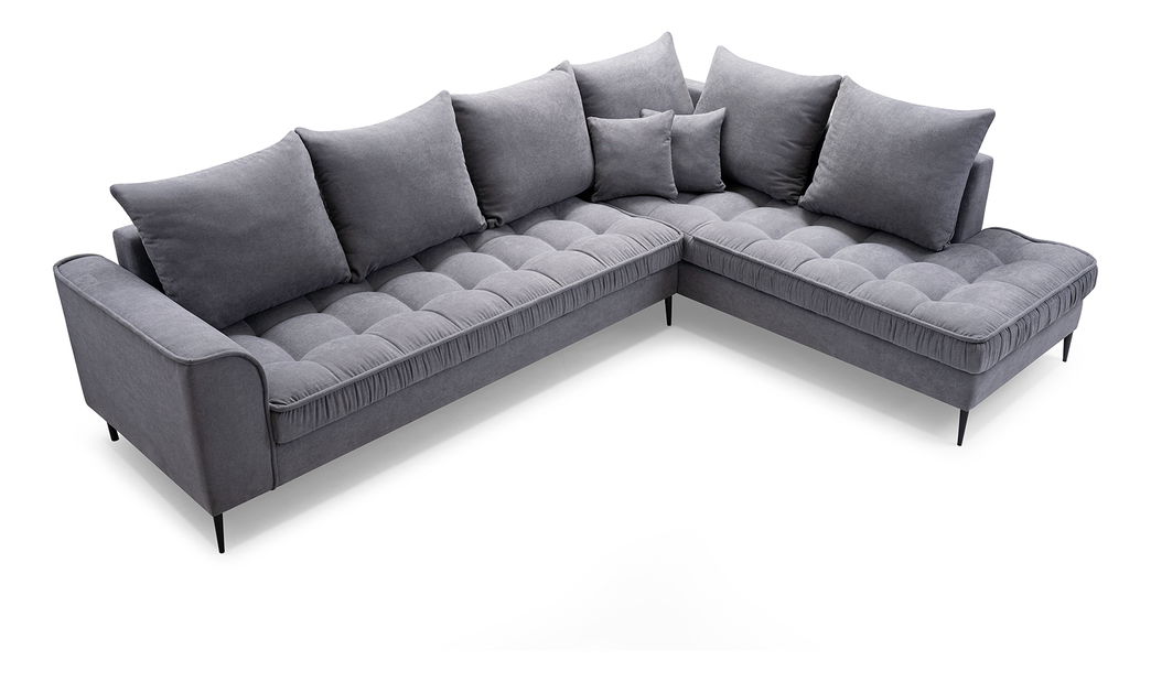 Rohová sedací souprava Lunara (tmavě šedá) (P)