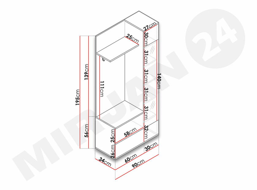 Předsíň Mila (bílá)