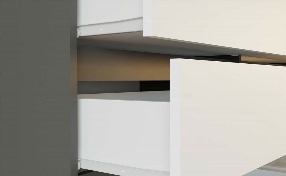 Komoda Musecalo 6 120 (antracit + bílá)