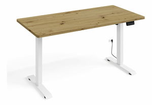 Elektrický PC stolek Motiva 140 (bílá + dub artisan)