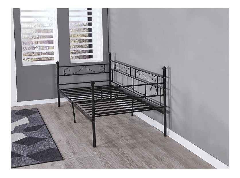 Jednolůžková postel 90 cm Rossa (s roštem) (černá)