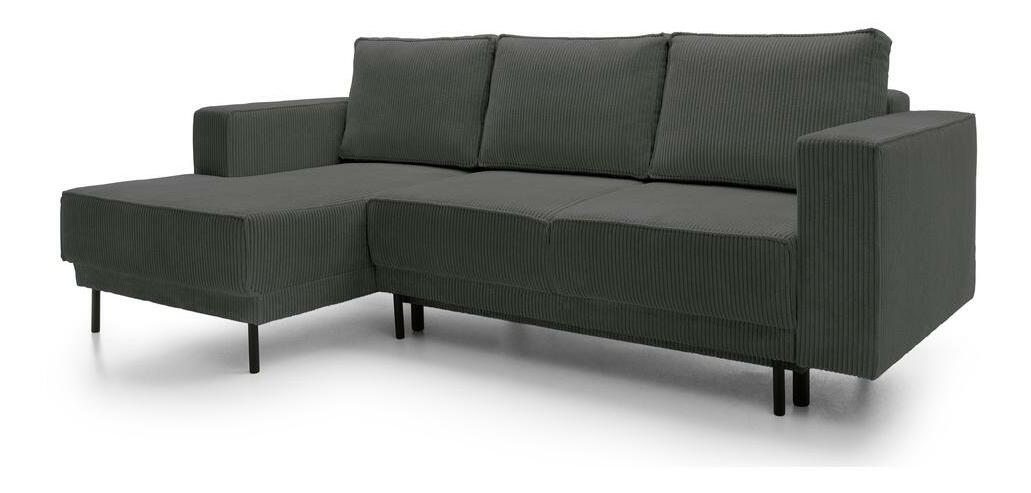 Rohová sedací souprava Rodriguez mini (L) (šedá + černá)