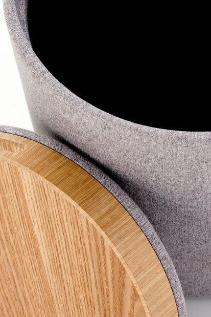 Set 2 ks. taburetů Amossa (světle šedá + přírodní)