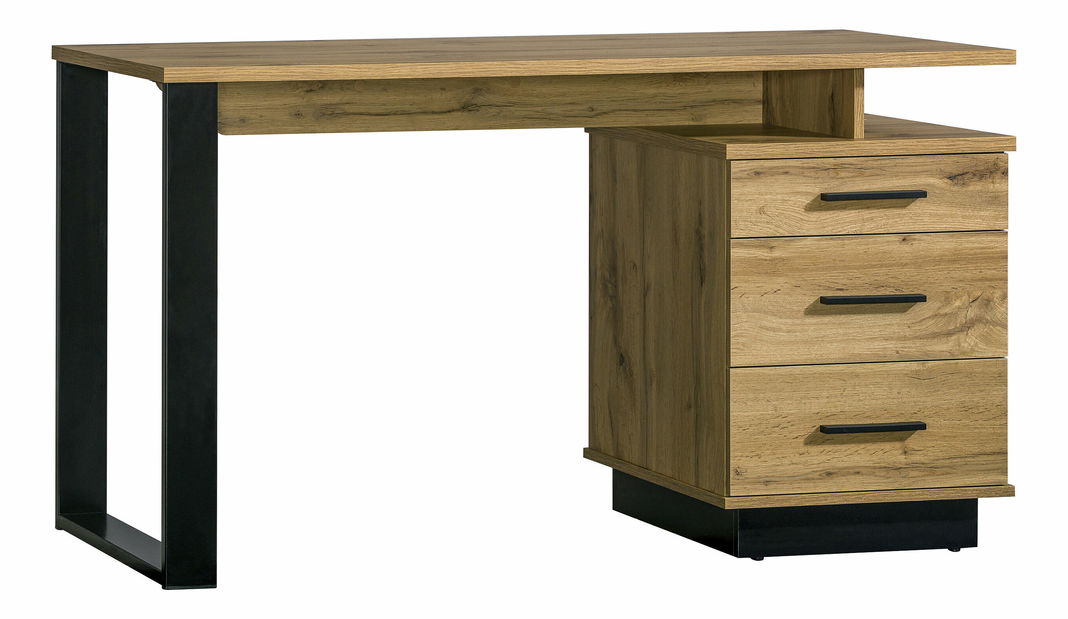 PC stolek typ LA8 Laticia (matná černá + dub wotan)