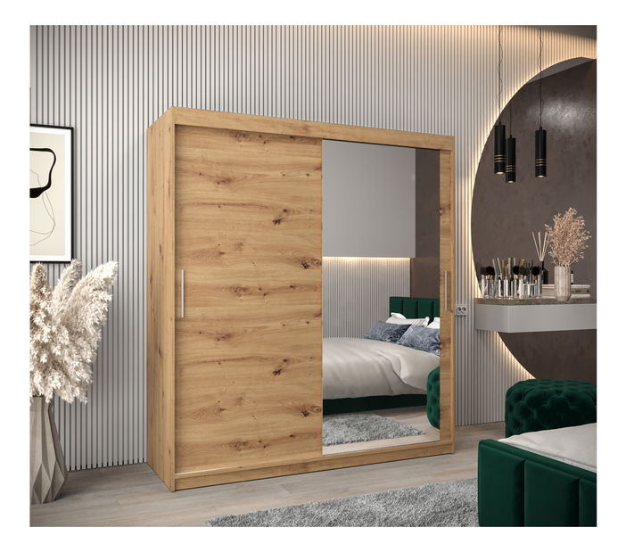 Šatní skříň 180 cm Toki 2 (Dub artisan + Dub artisan)