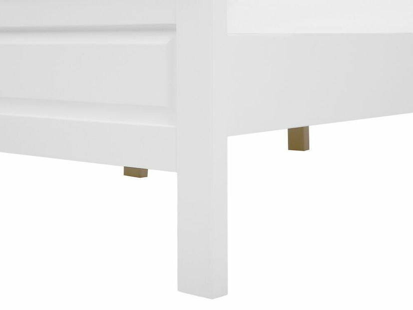 Manželská postel 180 cm OLIVA (dřevo) (bílá) (s roštem)