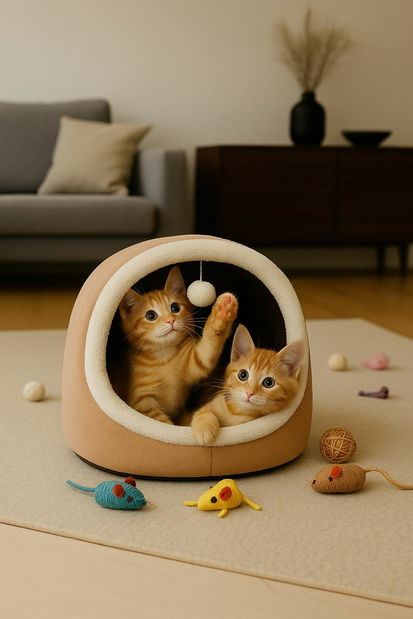 Pelíšek pro kočky Alasia (šedá)