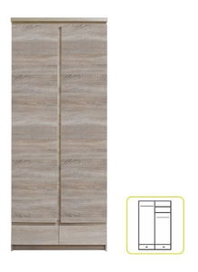 Šatní skříň Punkto Typ 01 2D2S