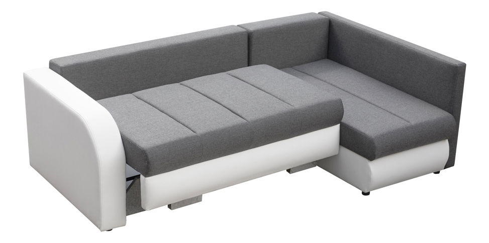 Rohová sedací souprava Rubella (světlešedá + bílá) (P)