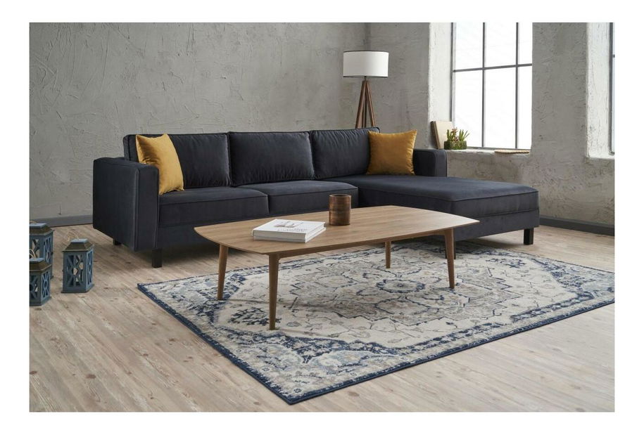 Rohová sedačka Kalen 1 (P) (antracit samet)