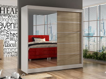 Šatníková skříň Birdie 3 (bílá + dub sonoma)