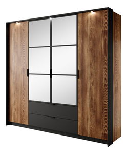 Šatní skříň Milty (dub baltic + černá)