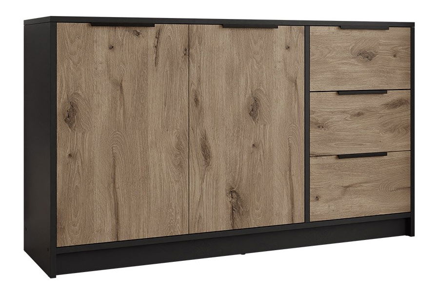 Komoda Pengasa 2D3S (černá + dub viking)