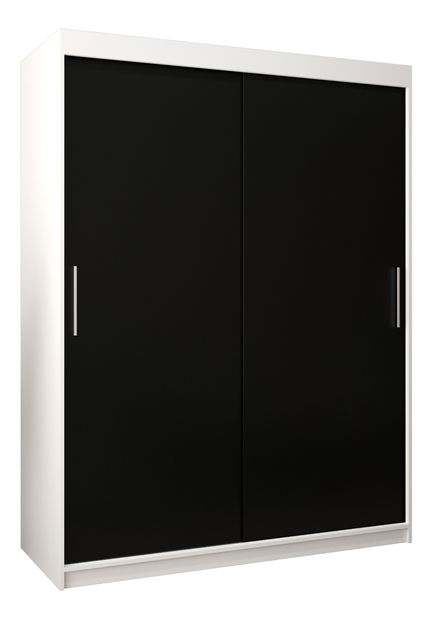Šatní skříň 150 cm Toki (Bílá matná + Černá matná)