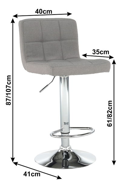 Barová židle Kaisa (šedohnědá)