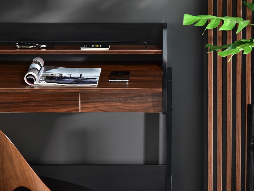 PC stolek Borge (ořech tmavý + černá)