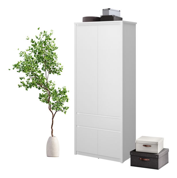 Šatní skříň Ethan 4D1S (bílá)