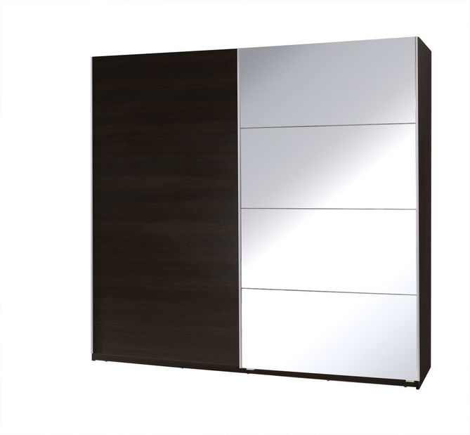 Šatní skříň s posuvnými dveřmi Twistral 2 B (wenge) (se zrcadlem)