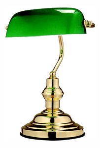Stolní svítidlo Antique 2491 (zlatá + zelená)