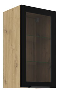 Vitrína do kuchyně Ariesa 40 GS-72 1F (dub artisan + černá)