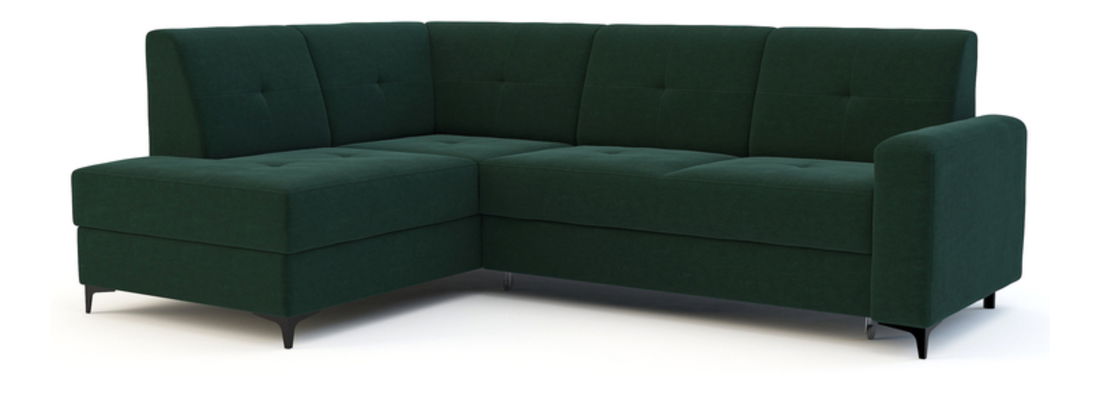 Rohová sedačka Scandal (tmavě zelená) (L)