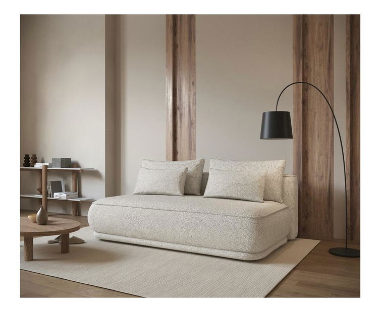 Pohovka třísedačka Lesanna (světlobéžová + černá)