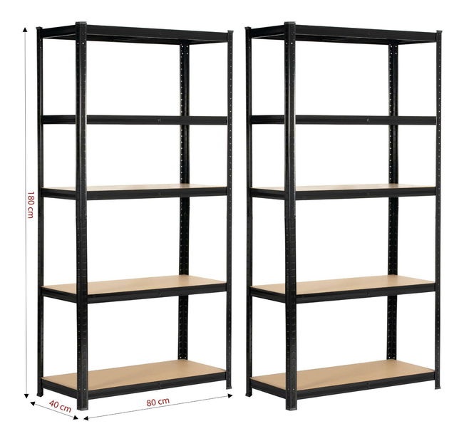 Set 2ks. regálů Sustituido 2 (černá)