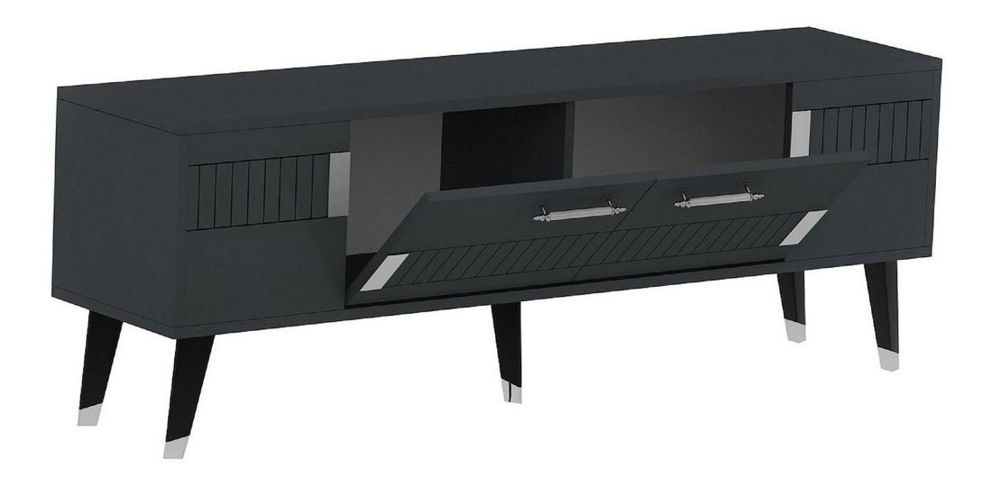 TV stolek/skříňka Lotoka 2 (antracit + stříbrná)