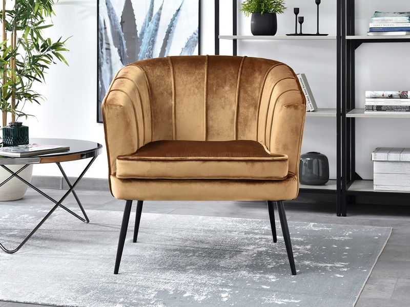 Křeslo Etimee F (zlatá + zlatá)