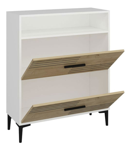  Konzolový stolek Kebose (bílá + dub safírový)