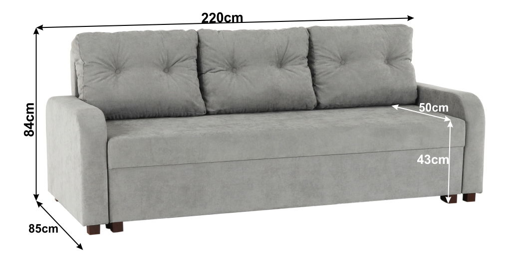 Rozkládací pohovka Porta (šedá)